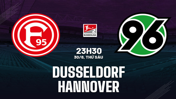 Nhận định bóng đá Dusseldorf vs Hannover 23h30 ngày 30/8 (Hạng 2 Đức 2024/25). Hãy đến SUNWIN cá cược bóng đá .